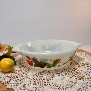 Vintage Pyrex Tuscany Market Garden Made in England Oval Casserole Dish